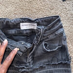 Flying Monkey Women's Dark Gray High Rise Jeans